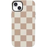 Casely iPhone 14 Case | Fit Check | Neutral Checkerboard | Bold Protective Design | Compatible with MagSafe