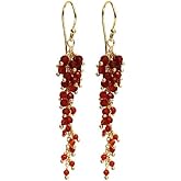 Gempires Gemstone Beaded Crystal Earrings Handmade Cluster Jewelry Hypoallergenic Gold Plated Elegant Everyday Wear Jewelry For Women