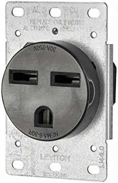 Leviton 5372-S00 2 Pack 30Amp 250V 6-30R Straight Blade Flush Mount Receptacle, Black