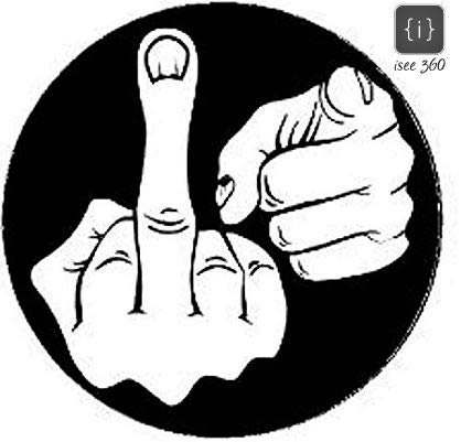 ISEE 360® Middle Finger for You Stickers Phrases for Any Cars Sides Bonnet Bumper Front Hood Back Window Mirror Door Dashboard Vinyl Decals Black 20.00 x 12.00 cm