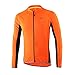 ARSUXEO Outdoor Sports Men's Slim Fit Cycling Jersey Long Sleeves Bike Bicycle MTB Shirts 6022 Orange Size Large