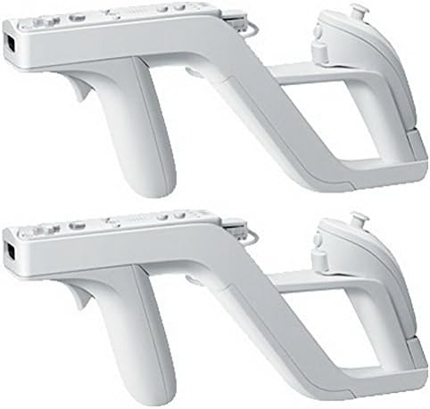 HKWX 2 Pcs Premium Zapper Gun for Nintendo Wii Wireless Remote Controller Game, White