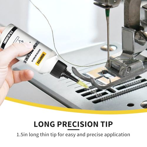 2FL.OZ. Sewing Machine Oil with Oil Applicator and 4 Type Sewing Machine Cleaning Brushes, Fine Light Machine Oil for Lubrication of All Sewing Machine Moving Parts