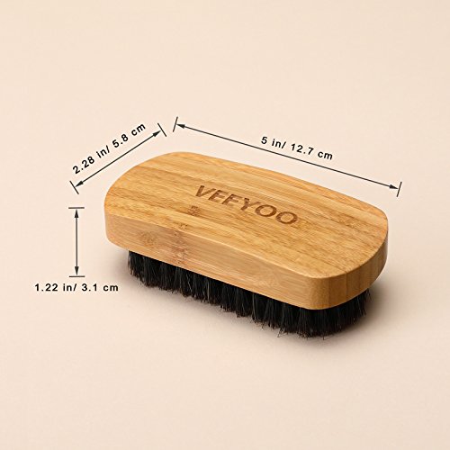 image for VEEYOO Beard Brush for Men Wild Boar Bristles Beards Mustache Brush wi
