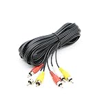 Pasow 3 RCA Cable Audio Video Composite Male to Male DVD Cable (15 Feet)