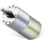 Greartisan DC 24V 1000RPM Gear Motor High Torque Electric Micro Speed Reduction Geared Motor Centric Output Shaft 37mm Diameter Gearbox