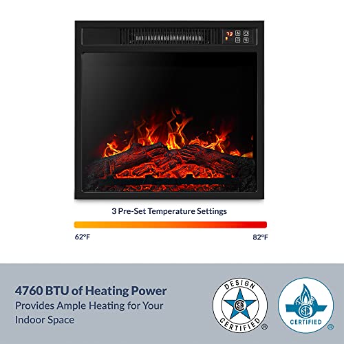 BELLEZE 18" Electric Fireplace Insert, Recessed Fireplace Heater with