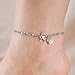 Jucicle Starfish Charm and Freshwater Pearl Bead Link Anklet (Rhodium - Blue Bead)