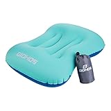 Inflatable Camping Pillow for Travel - Ultralight lightweight Compressible Comfortable Compact Portable Pillow for Sleeping Bag and Tent Storage Hiking Outdoor Air Pillows by GIOHOS - ( Blue )