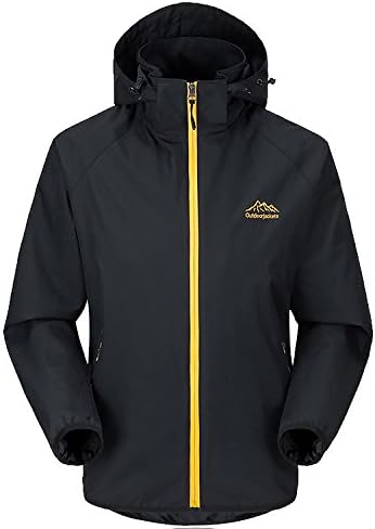 Dnstar Men's Lightweight Big and Tall Hooded Windproof Fall Coats Black M