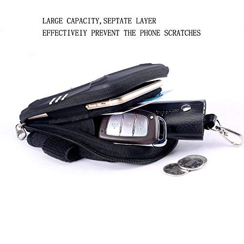 YIPINU sports armband Waterproof Sports Cell Phone Arm Bag, Cool and Casual Night Running Armband for Workout in Gym, Running, Cycling,Hiking,Horse Riding,Jogging,and Nordic Skiing (black, Large)