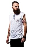 Harley-Davidson Mens Freedom Junkie Knuckles Pocket White Sleeveless Muscle T-Shirt