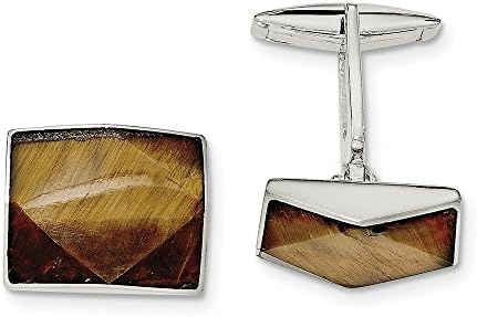 Sterling Silver Tigers Eye Cuff Links