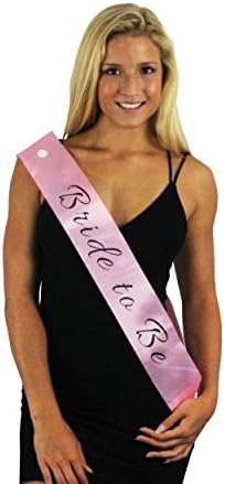 "Bride to Be" Satin Bachelorette Sash, Bridal Shower Party Favors Gifts Decorations Supplies (Pink)