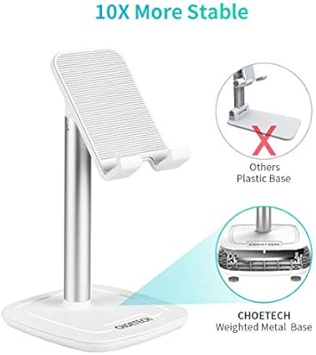 Phone Stand, CHOETECH Adjustable Mobile Phone Holder Desktop Tablet mount  Compatible with iPhone SE 11 Pro Max XS XR, iPad Pro, Galaxy S20 Ultra S10  Plus S9 Note 10 Note 9, Tablets: