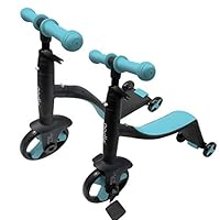Nadle 2 in 1 Adjustable Mint Ride-On Balance Trike and 3 Wheel Scooter 2-6 Year Old Kids Boy or Girl