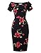 Belle Poque 1950s Off Shoulder Vintage Wiggle Dresses Garden Tea Party Cocktail Retro Dress