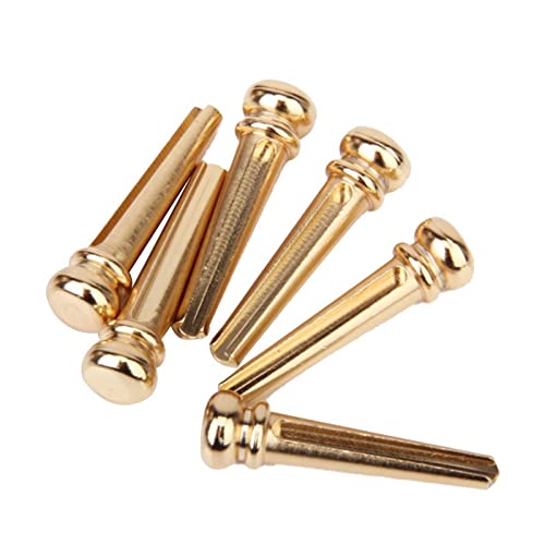 MUSICAL STRING 6Pcs Brass Bridge Pins Acoustic Guitar - Golden Small