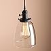Pathson Industrial Glass Pendant Lighting, Black Vintage Style Hanging Light Fixture for Living Room Dining Room