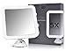 Sanheshun 7X Magnifying Lighted Travel Makeup Mirror, Locking Suction Mount, Battery Operated, Square