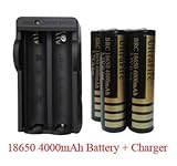 4pcs Ultrafire 18650 4000 mAh 3.7V Li-ion Rechargeable Battery + 1pcs charger Combo