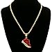 Mens 14k Gold Plated Hip Hop Retro 11 Gym Red Shoe Pendant 4mm 24