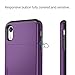 SAMONPOW Case for iPhone XR Hybrid iPhone XR Wallet Case Card Slot Holder Heavy Duty Protection Anti Scratch Dual Layer Hard PC Soft Rubber Bumper Cover for iPhone XR 6.1 inch Purple