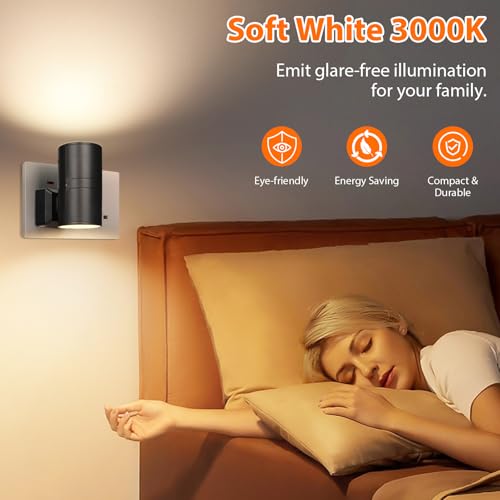 Night Light 3000K, 2 Pack Modern LED Night Light Plug in Wall with Smart Light Sensor, 0-100LM Adjustable Brightness, Dimmable Night Lamp for Bedroom, Hallway, Stair, Bathroom, Laundry, Corridor