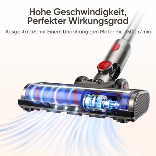 FLYLINKTECH Brush Compatible with Dyson V7, V8, V10, V11, V15 Vacuum Cleaner, Brush with 4-LED Headlights, Flexible Rotation and 2 Replacement Wheels