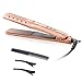 NITION 1 1⁄4 inch Flat Iron For Wet & Dry Hair Nano Silver Argan Oil Ceramic Tourmaline Hair Straightener LCD 265°F-450°F Digital Pro Hair Straightening Iron,MCH 10s Fast Heating-up,Champagne Gold