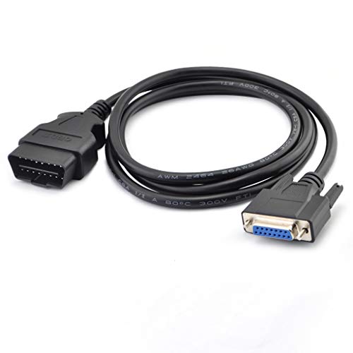 iKKEGOL J1962 Full 16 Pin OBDII Male to DB15 Female Cable Adapter Connector for Car Auto Diagnostic Scanner Tool Converter Cord (OBDII Male to DB15 Female)
