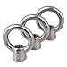 CNBTR Japanese Style Silver M8 304 Stainless Steel Ring Shape Lifting Eye Nut Set of 5