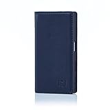 32nd Classic Series - Real Leather Book Wallet Case Cover for Sony Xperia X Compact, Real Leather Design with Card Slot, Magnetic Closure and Built in Stand - Navy Blue