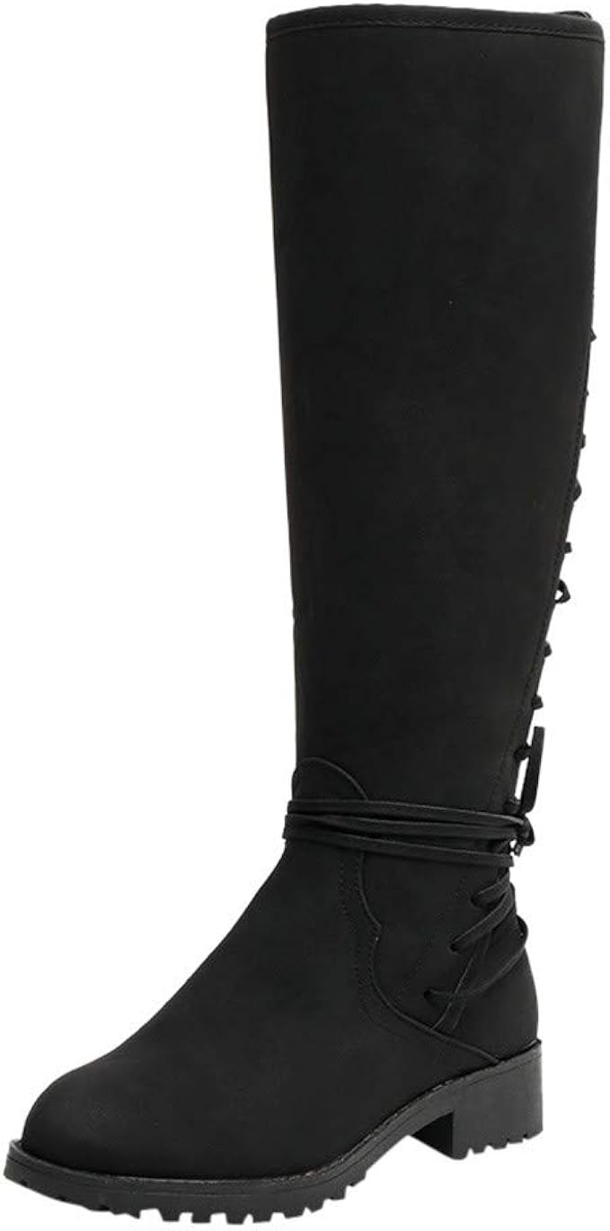 knee high flat black boots wide calf