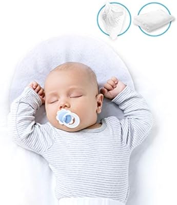 Baby Memory Foam Pillow Flat Head Prevention Bonus Muslin