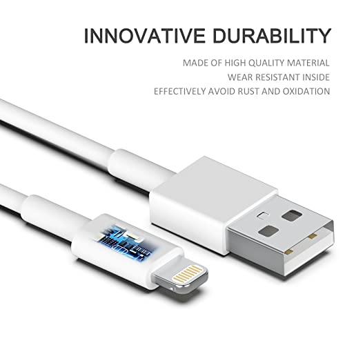 [Apple MFi Certified] iPhone Charger,5 Pack(3/3/6/6/10FT) Lightning Cable Fast Charging Data Sync Transfer Cord Compatible iPhone 13/12/11 Pro Max/Mini/XS MAX/XR/XS/X/8/7/Plus/6 iPad AirPods-White