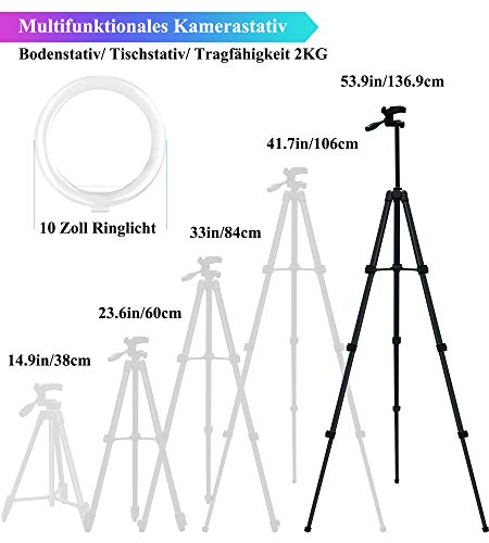 Ringlicht mit Stativ, COOLHOOD LED Ring Light Selfie Ringleuchte mit 18 RGB & 3 Normale Farben Dimmbare Led-Licht Tik… – Bild 6