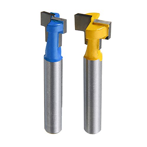 Yakamoz 1/4" Shank T-Slot Cutter Router Bit Steel Handle 3/8" & 1/2" Length Woodworking Cutters For Power Tools