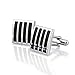 Insten 3 Packs of Cufflinks - Black / Silver Square, Black / Silver Version 2, White Rectangle