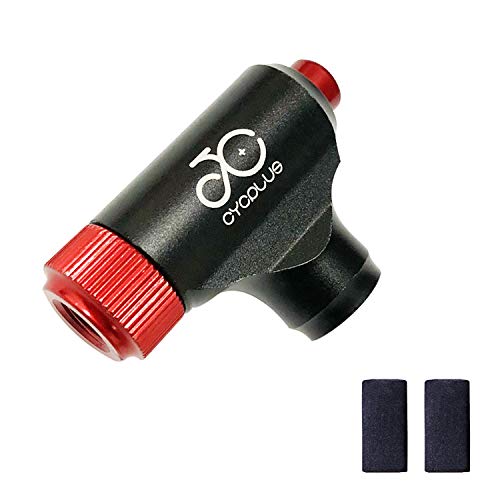 CYCPLUS CO2 Inflator Quick & Easy Presta and Schrader Valve Compatible Bicycle Tire Pump for Road and Mountain Bikes Insulated Foam Sleeve No CO2 Cartridges Included.