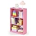 FURINNO JAYA Simple Home 3-Tier Adjustable Shelf Bookcase, Pink