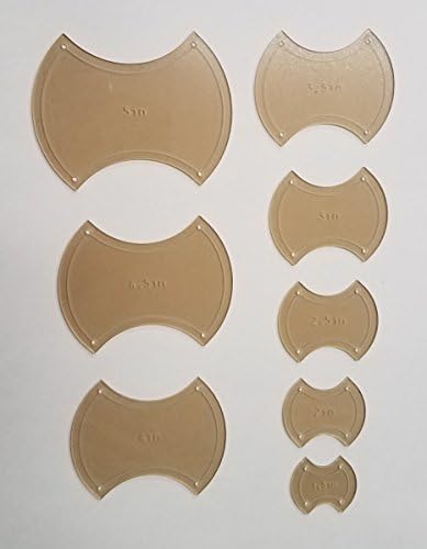 Apple Core Quilting Template Set, 1.5", 2", 2.5", 3", 3.5", 4", 4.5", 5" with 1/4" Seam Allowance - 8 Piece Set