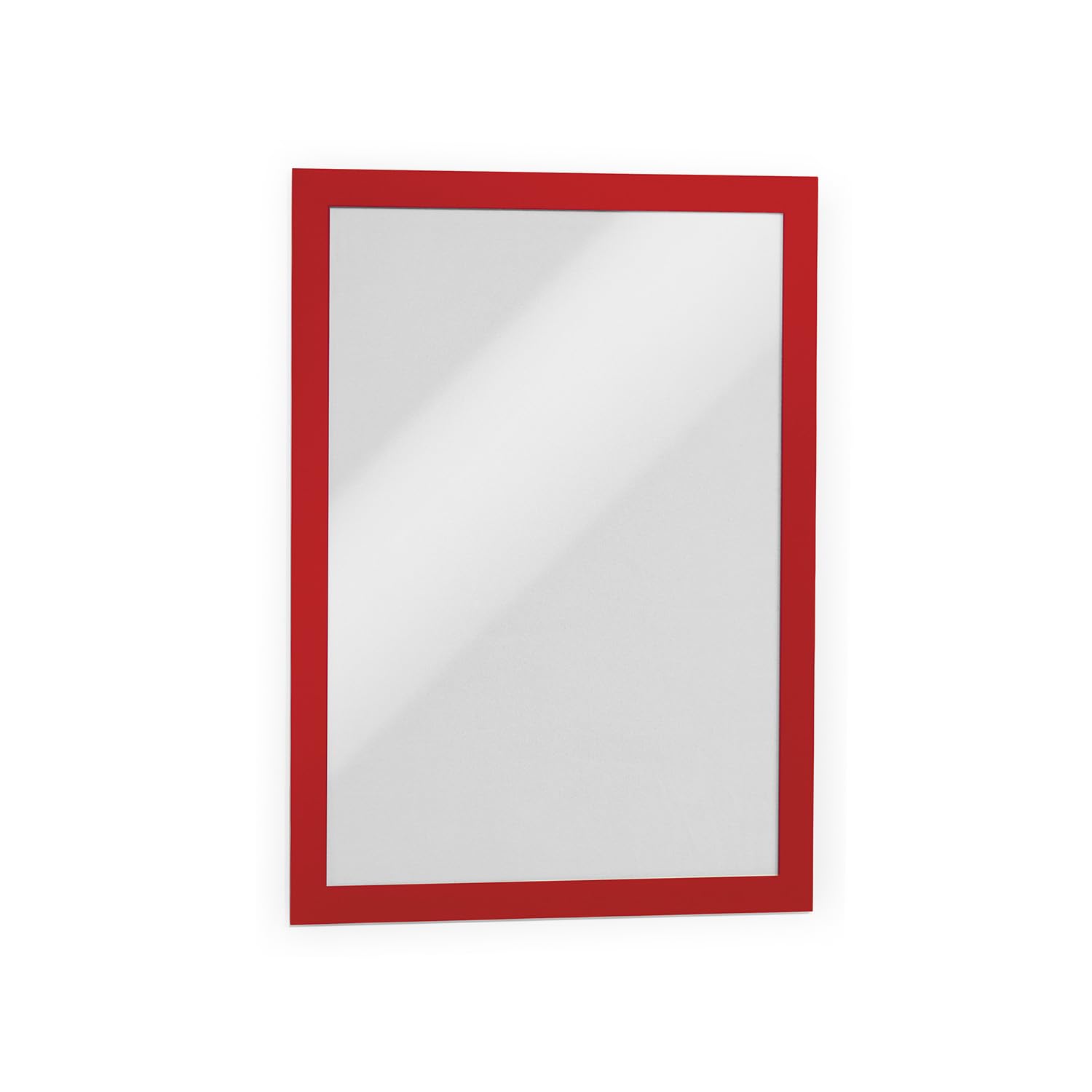 Durable DURAFRAME Self-Adhesive Magnetic Frame - A4 Red - Pack of 10 - Document Frame For Professional Internal Signage - Self-Adhesive Attachment