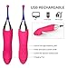 Clitoral Vibrator Double-Head Vibrating Waterproof G Spot Stimulator High Frequency Masturbation Dildo Vibrator Female Quickly Orgasm, Treediride Silicone Clitoris Vagina Massager Sex Toys (Rose Red)