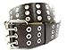 NEW Triple Row 3 Holes Genuine Leather Grommet Belt Brown