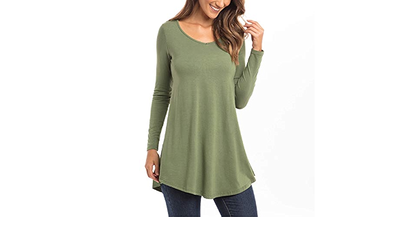 Posh Women's Long Sleeve V-Neck Tunic 