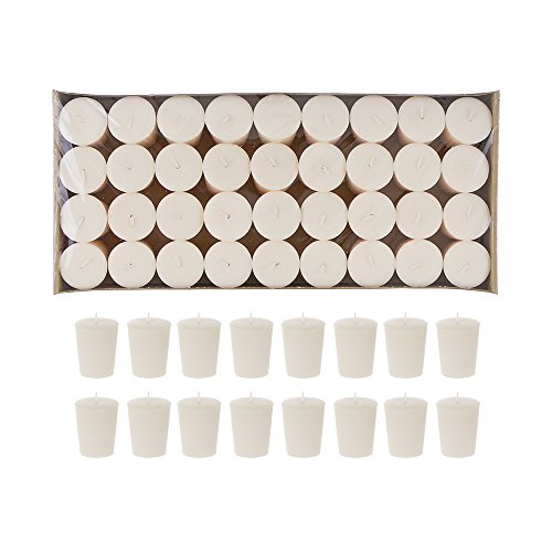 Mega Candles 72 pcs Unscented Ivory Votive Candle | Pressed Wax Candles 15 Hours 1.5
