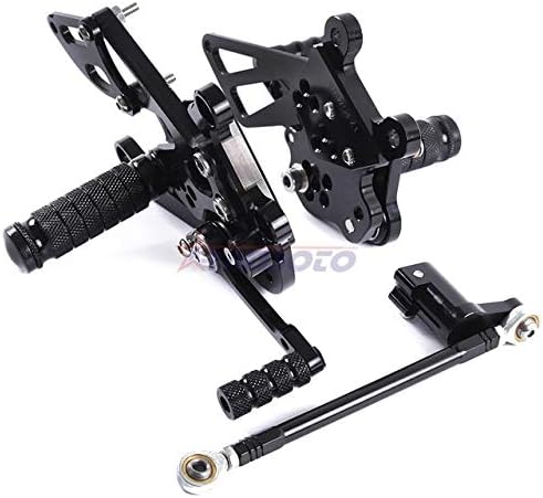 Frames & Fittings RANSOTO Brand New CNC Aluminum Motorcycle Rearsets Rear Set footrest for Aprilia RSV4 2009-2011 - (Color: Black)