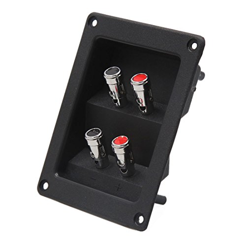 uxcell Black Square Shaped Car Audio Speaker Spring Binding Post 4 Terminal Connector Board