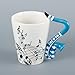 Neolith Novelty Music Coffee Mugs Tea Cup Unique Design Interesting Outline Blue Mugs Best Gift Love Music Cool Saxophone Holds Tea Coffee Milk Ceramic Mug with Gift Box Art Mug (13.5 oz, Darkblue)